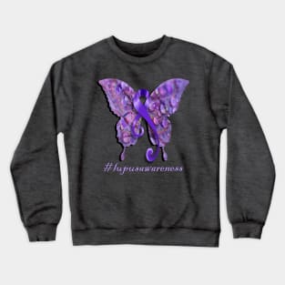 Lupus Awareness, Beautiful Butterfly Purple Ribbon Support A Cure for Lupus Crewneck Sweatshirt